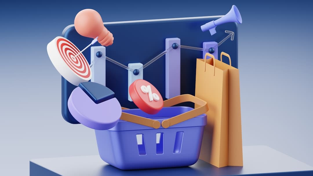 Modern e-commerce store setup with laptop, products, and shopping cart