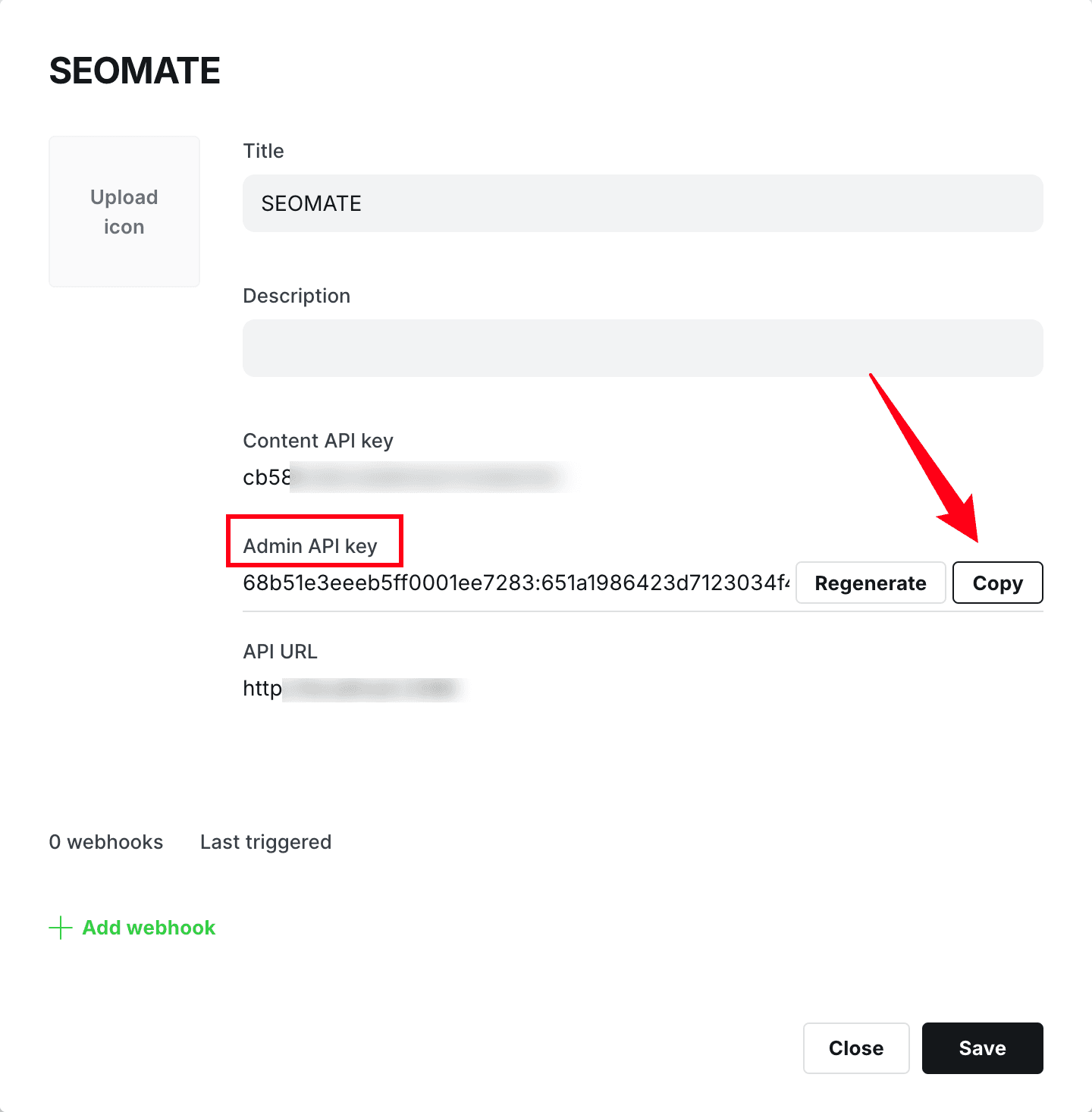 Ghost API Keys